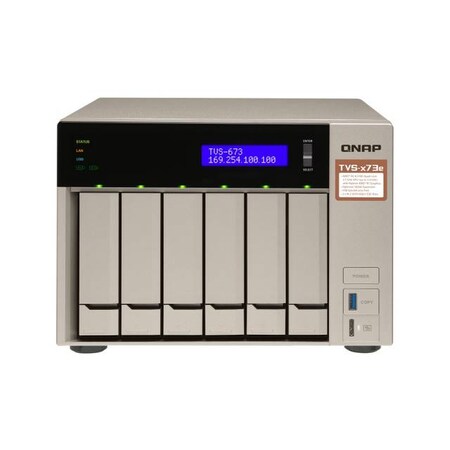 Qnap AMD R-Series RX-421BD 2.1GHz/8GB DDR4/4GbE/6SATA3/USB3.0/6-Bay Tower TVS-673E-8G-US